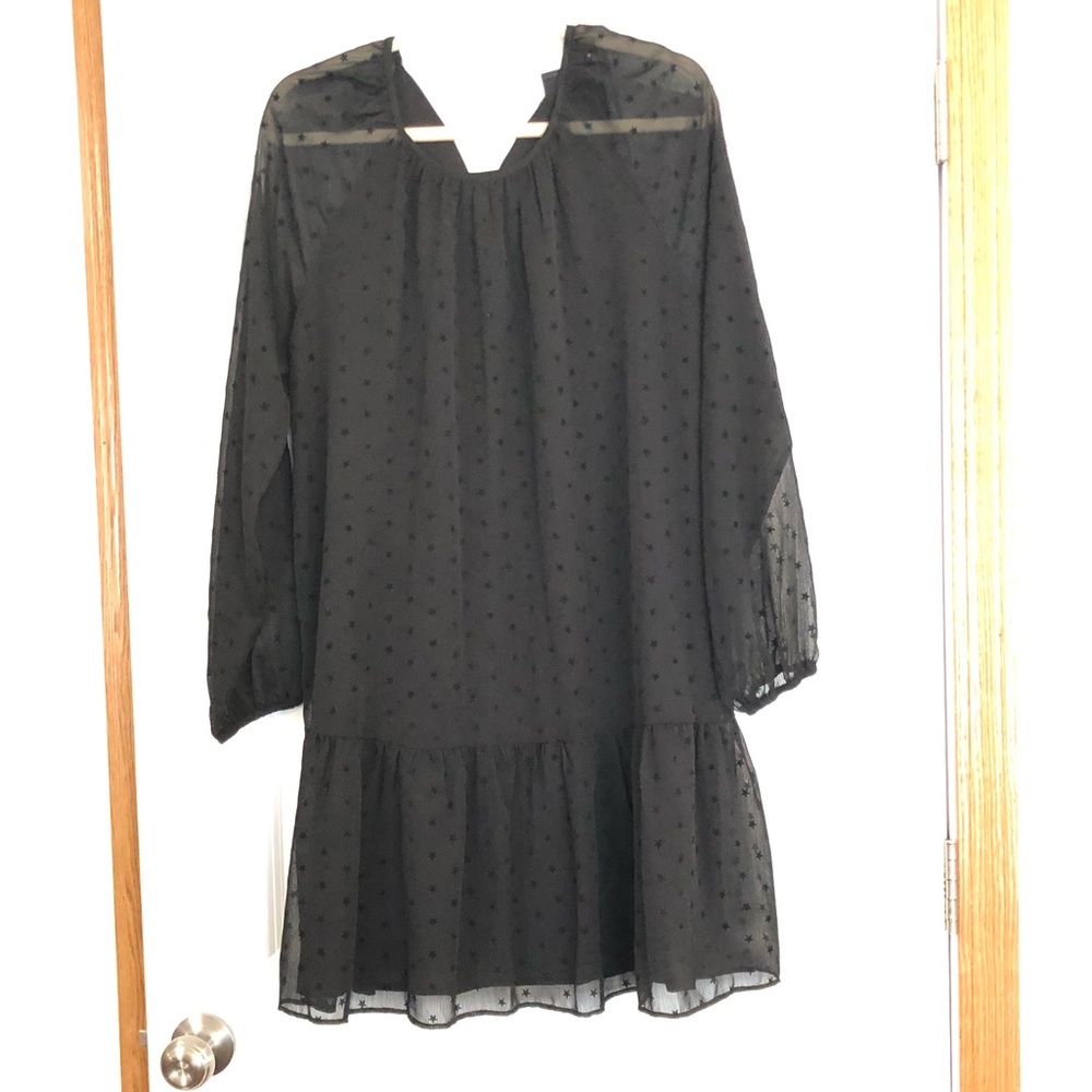 Black size Large Dress. Sheer sleeves